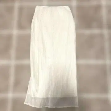 LOUNIE x KANAKO SATO 화이트 플리츠 타이트 스커트