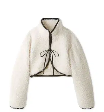 Lily Brown 리본 보아 코트 블루종 릴리 브라운