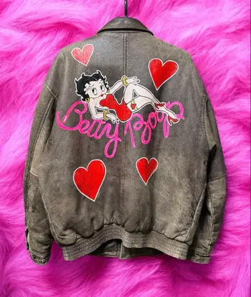 리메이크 페인트 빈티지 플라이트 자켓 아트 패치