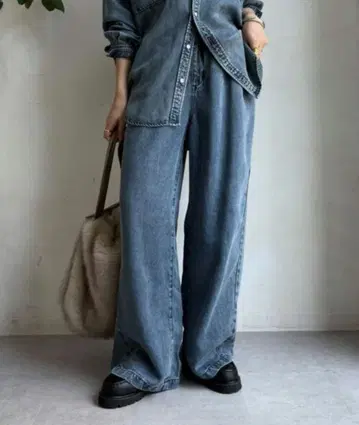 DouDou 리오셀 데님 와이드 팬츠