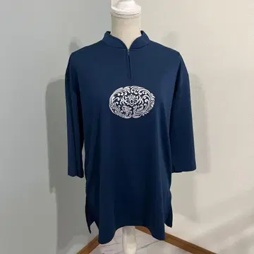 태극권 셔츠, 네이비 하프 지퍼