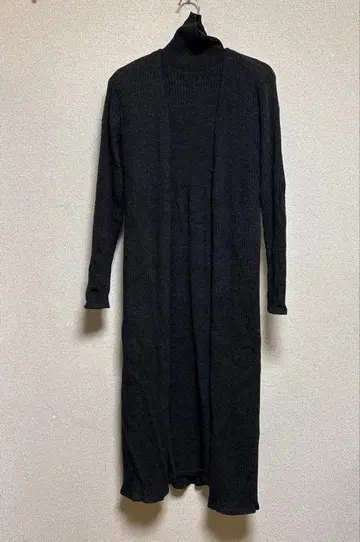 니트 원피스 롱 가디건 앙상블