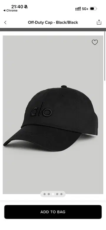 [ alo ] Off-Duty Cap 블랙 1/2까지