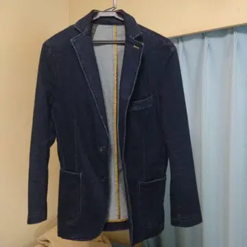 다크 블루 데님 블레이저