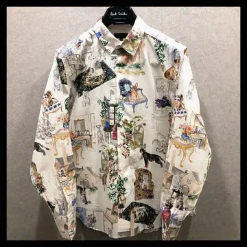 [ 새상품급 ] 폴스미스 긴팔 셔츠 올 패턴 아이보리 계열