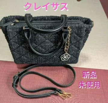 [ 클레이 서스 ] 블랙 퀼팅 트위드 숄더백 미사용 새상품