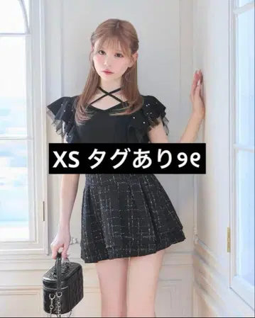 XS 사이즈 미셸 마카롱 트위드 슬림 레그 스커트 이너 팬츠 포함