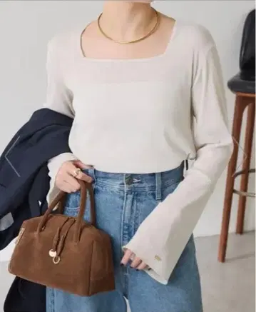 콜라주 개럴개런트 시어 라메 리브 스퀘어 티셔츠