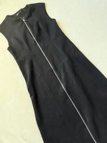 자라 ZARA 페이크 스웨이드 미디 원피스 드레스 슬리브리스 L