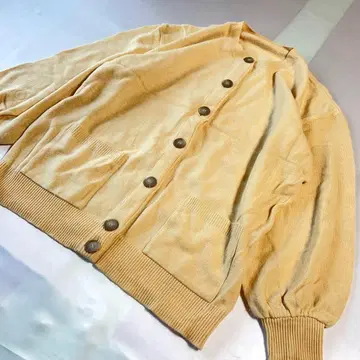 40 캐시미어 100% 폭시 부티크 가디건 긴팔 리브 소매 일본제