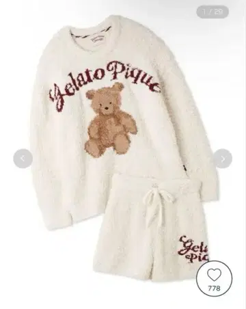 gelato pique 테디베어 룸웨어 세트