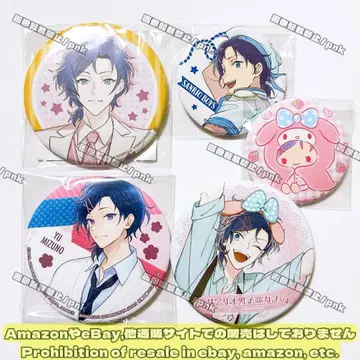 산리오 남자 미즈노 복권 마린 카페 프라이스 캔뱃지 5종 세트