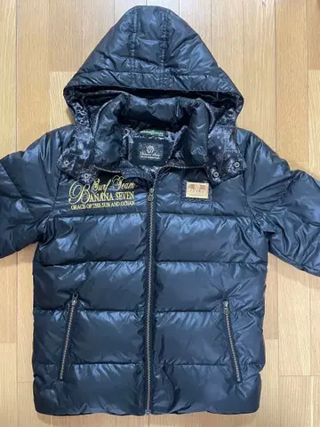 BANANA SEVEN 다운 자켓 남성용 L 후드 부착 블랙 겨울 상품