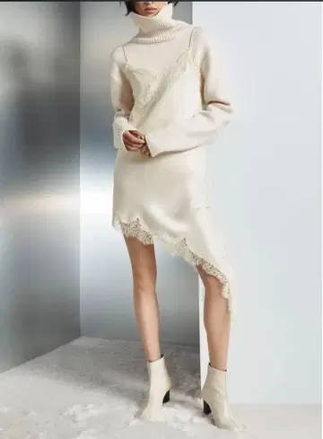 [ 새상품 ] ZARA ZW COLLECTION 비대칭 레이스 원피스