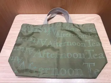 Afternoon Tea 로고 토트백 올리브 그린