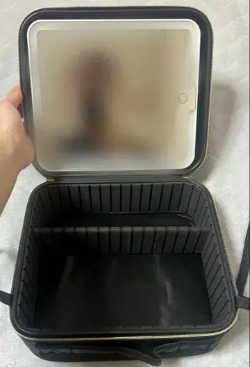 블랙 메이크업 박스 칸막이, 라이트 거울 포함