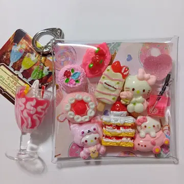 가챠 파우치 키티 고양이 스위츠 키링 투명 파우치