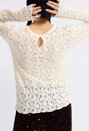 IENA Flower 스트레치 레이스 풀오버 아이보리