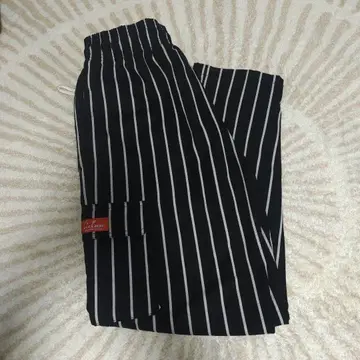 Cookman 워크 팬츠 M 블랙 앤 화이트 스트라이프