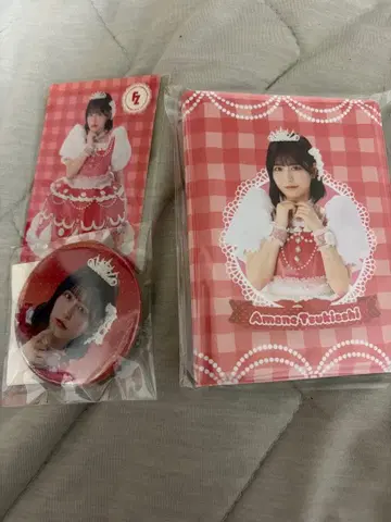 미개봉 새상품 츠키아시 아마네 폴라로이드 파일 캔뱃지 스티커 세트