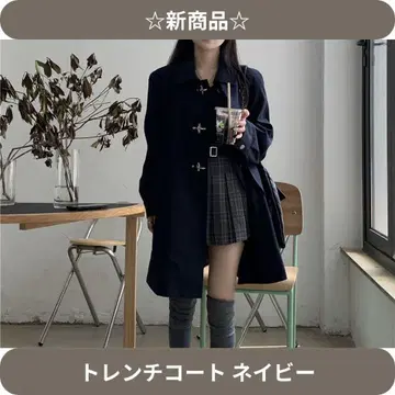 신상품 트렌치코트 네이비