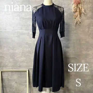 niana 래글런 레이스 슬리브 턱 드레스 네이비 결혼식 작은 키 대상