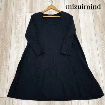 mizuiroind 울 린넨 원피스 튜닉 그레이 모 린넨 일본제