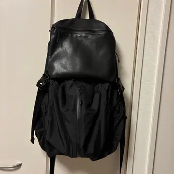 가죽 콤비 백팩 16L 발수