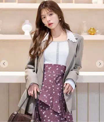 릴리안 캐럿 레이스 칼라 테일러드 자켓