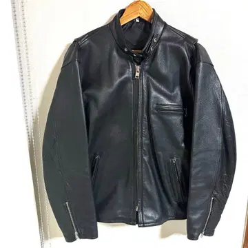 블랙 가죽 싱글 라이더 자켓