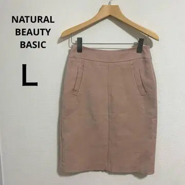 내추럴 뷰티 베이직 이중직 스트레치 타이트 스커트 핑크 L