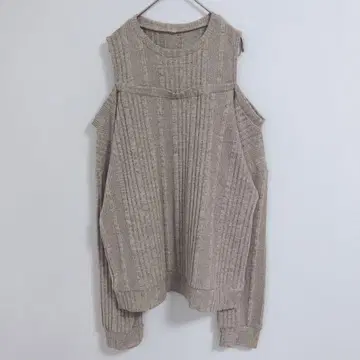 니트 컷소 오픈 숄더 스트레치 긴팔 스트레치 L