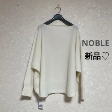[NOBLE] 새상품 파인 울 돌먼 풀오버 화이트A 프리