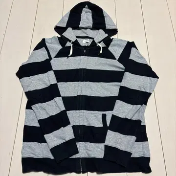 글로벌워크 네이비 보더 집업 후드티 남성용 L