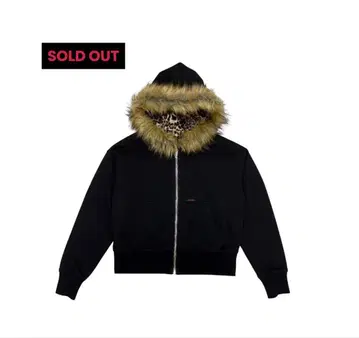 9/S PROJECT FUR ZIP HOODIE - BLACK