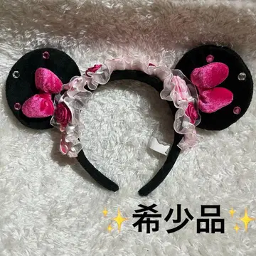레어 디즈니 미니 장미 머리띠 레이스 장미 Y2K 30주년