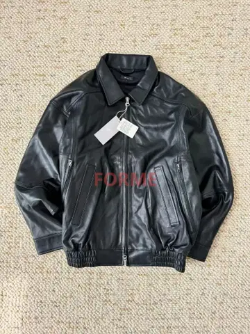 BEAMS 블랙 가죽 싱글 라이더 자켓 M