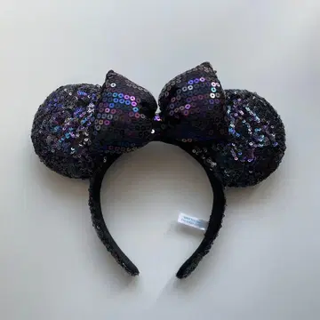 미키 모양 스팽글 머리띠 군청색