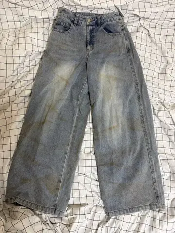 Odd Stueio 오일 워시드 와이드 데님 팬츠