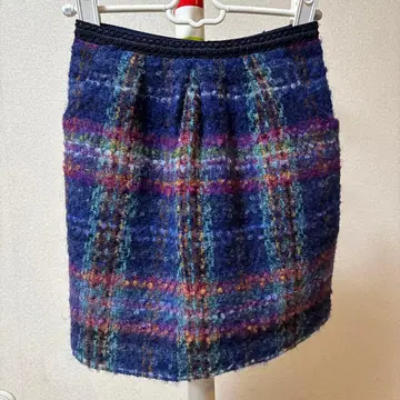 KUMIKYOKU 네이비 체크 타이트 스커트 사이즈 2