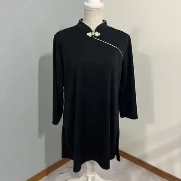 태극권 셔츠, 블랙 차이나풍 오분 소매 셔츠