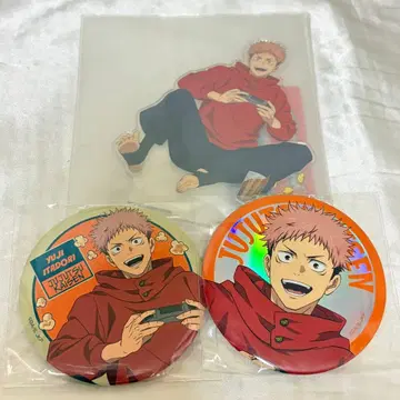 주술회전 세가 럭키 쿠지 이타도리 유우지 아크릴 스탠드 캔뱃지