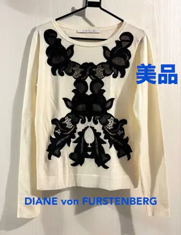DIANE von FURSTENBERG 니트 상의 레이스 자수 겨울