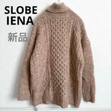 새상품 SLOBE IENA 슬로브 이에나 샤기 케이블 터틀 니트