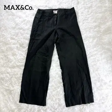 MAX&Co. 맥스앤코 와이드 팬츠 린넨 100% 블랙 40 깔끔한