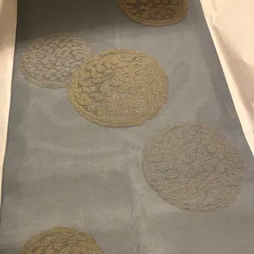 나고야 오비 파란색 골드 컬러 원형 무늬