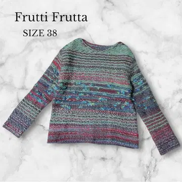 후루티 후루타 니트 스웨터 상의 캐주얼 개성있는 멀티 컬러