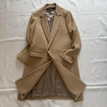 극미품 뮬러 오브 요시쿠보 롱 코트 체스터 카멜 울 38