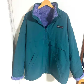 플리스 자켓 하프 지퍼 그린