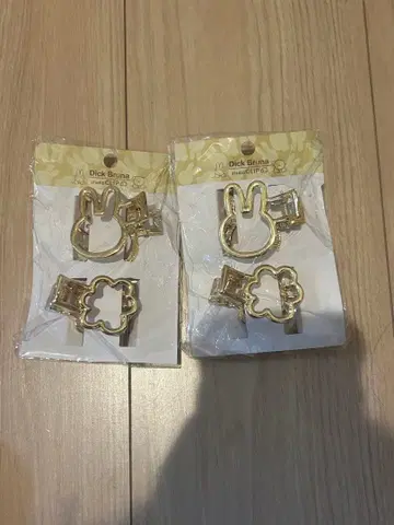 골드 헤어 클립 세트 (토끼 미피)